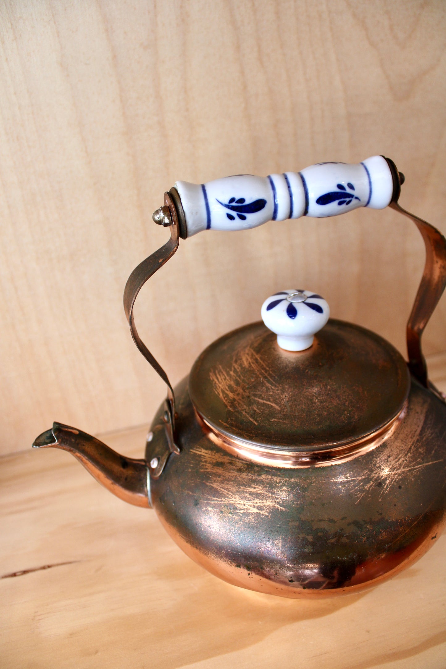 Vintage Copper Tea Kettle