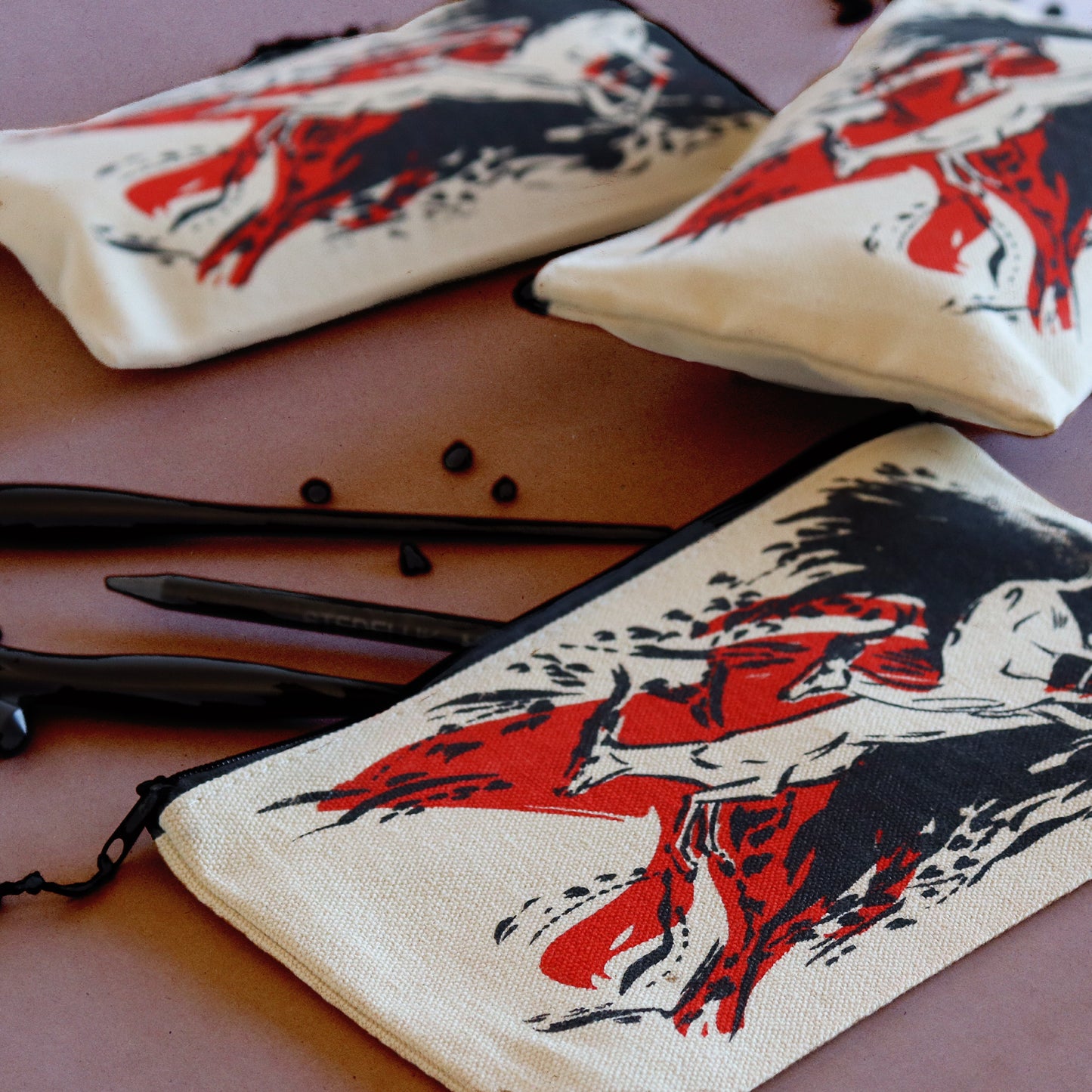 Footprints Screen Printed Pouches