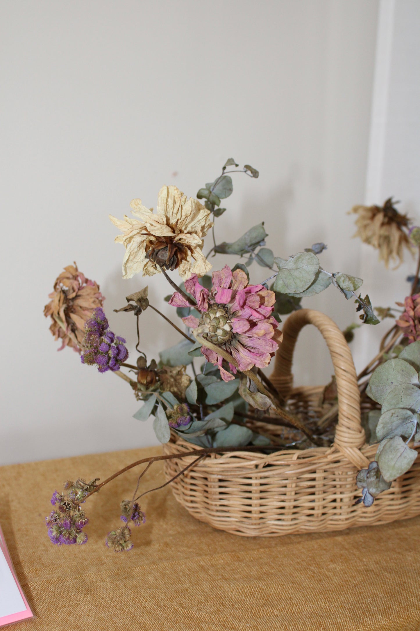 Flower Basket Dried Flower Arrangement