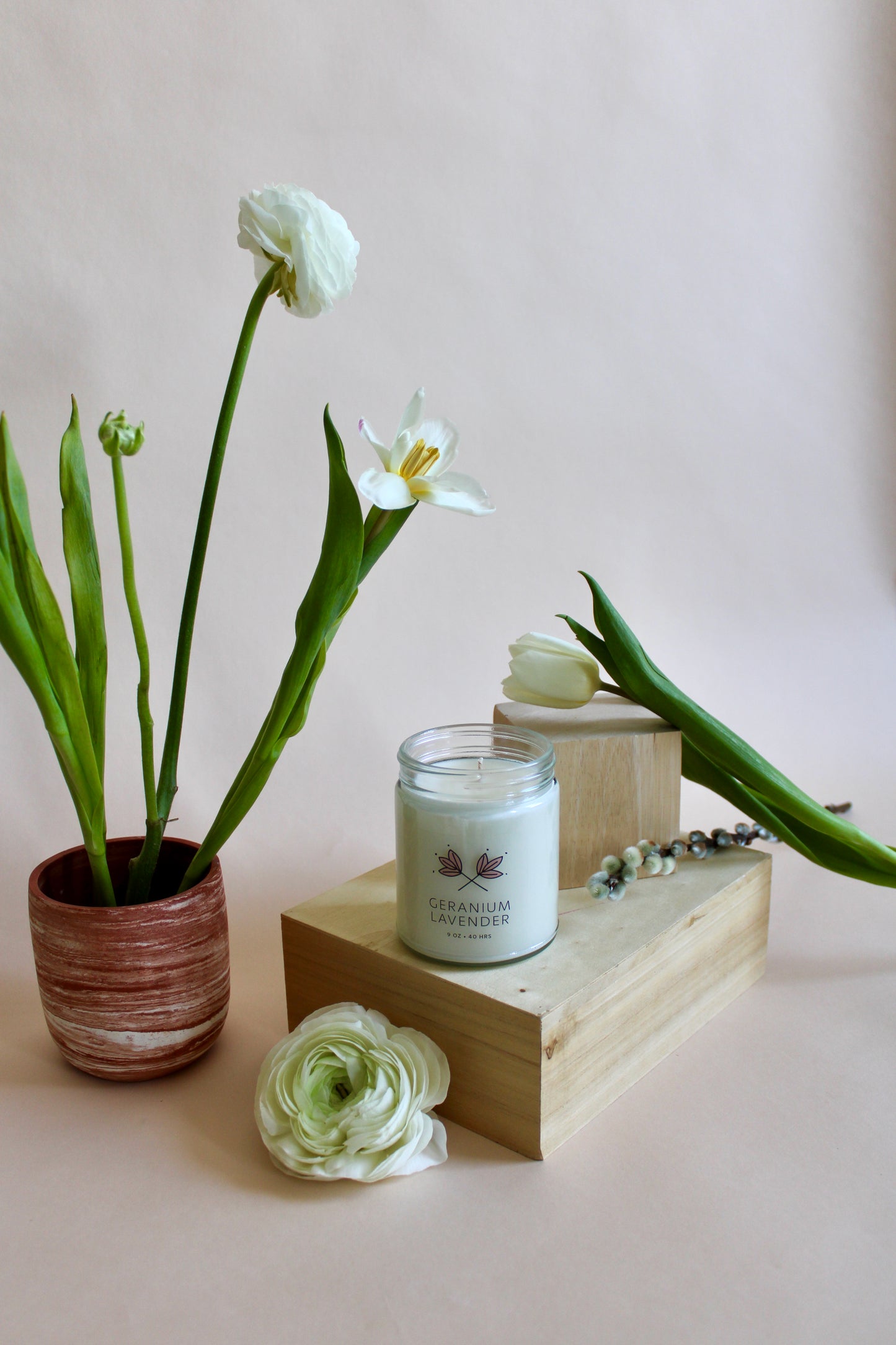 Geranium Lavender Soy Wax Candle