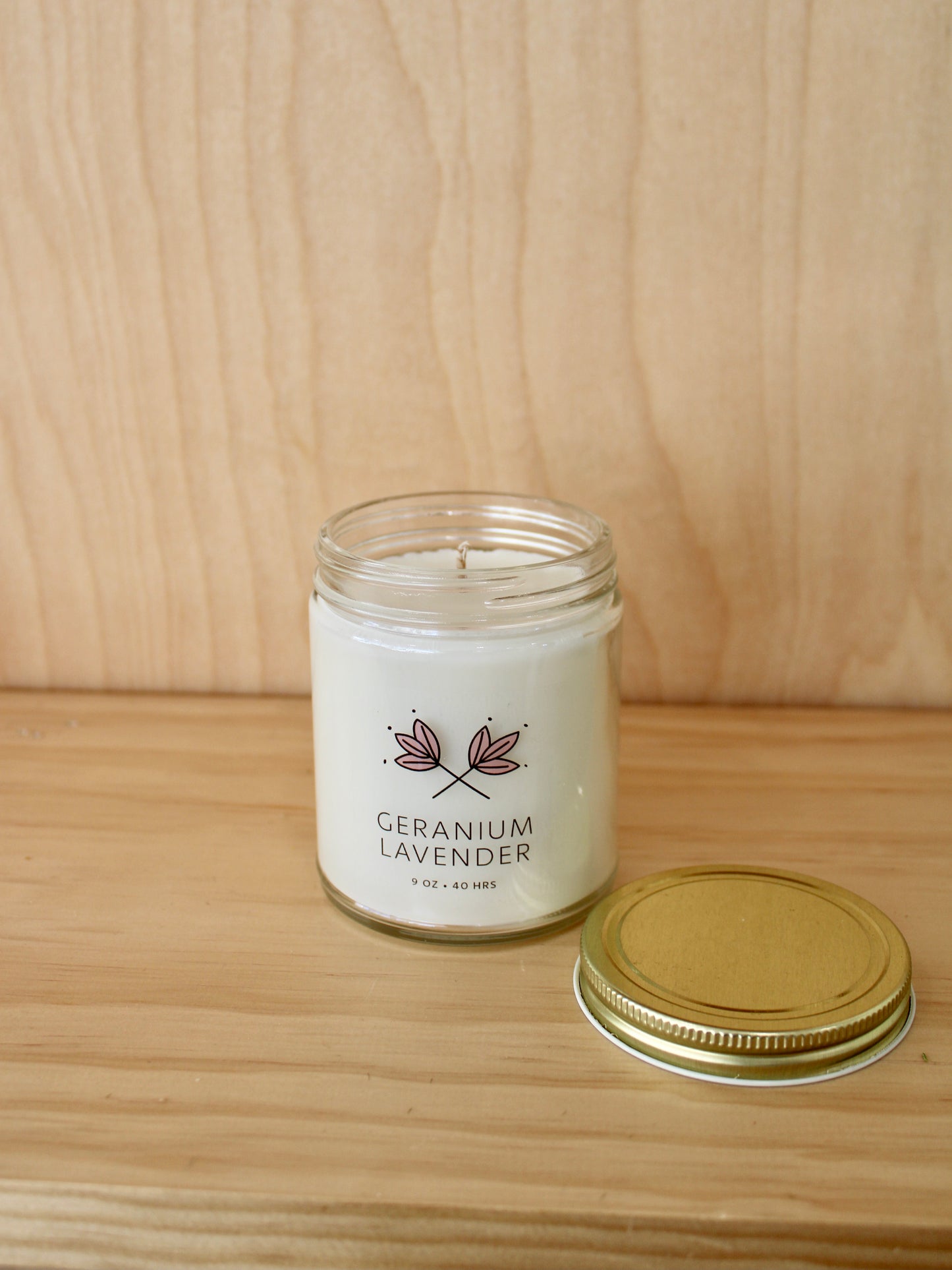 Geranium Lavender Soy Wax Candle