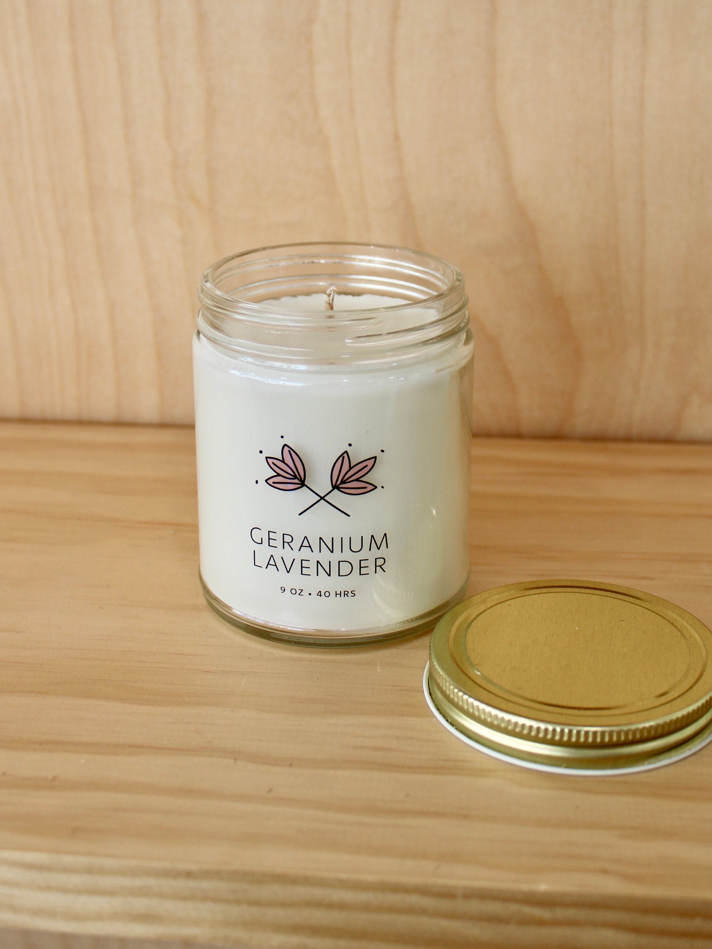 Geranium Lavender Soy Wax Candle