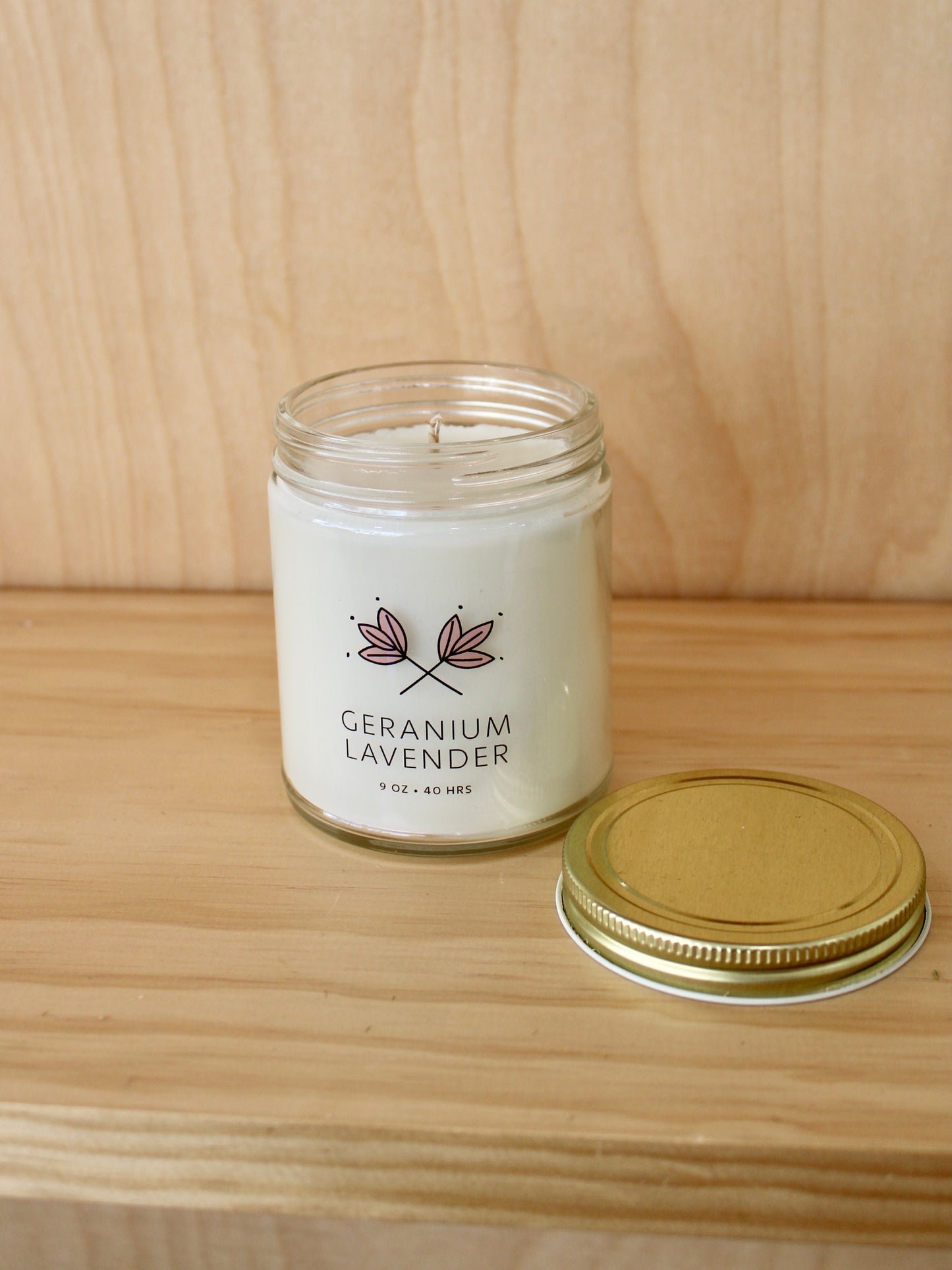 Geranium Lavender Soy Wax Candle