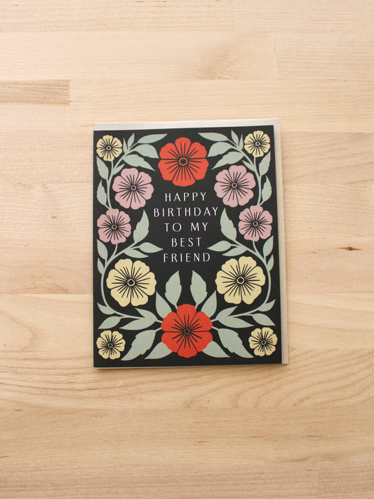 BFF Floral Birthday Card