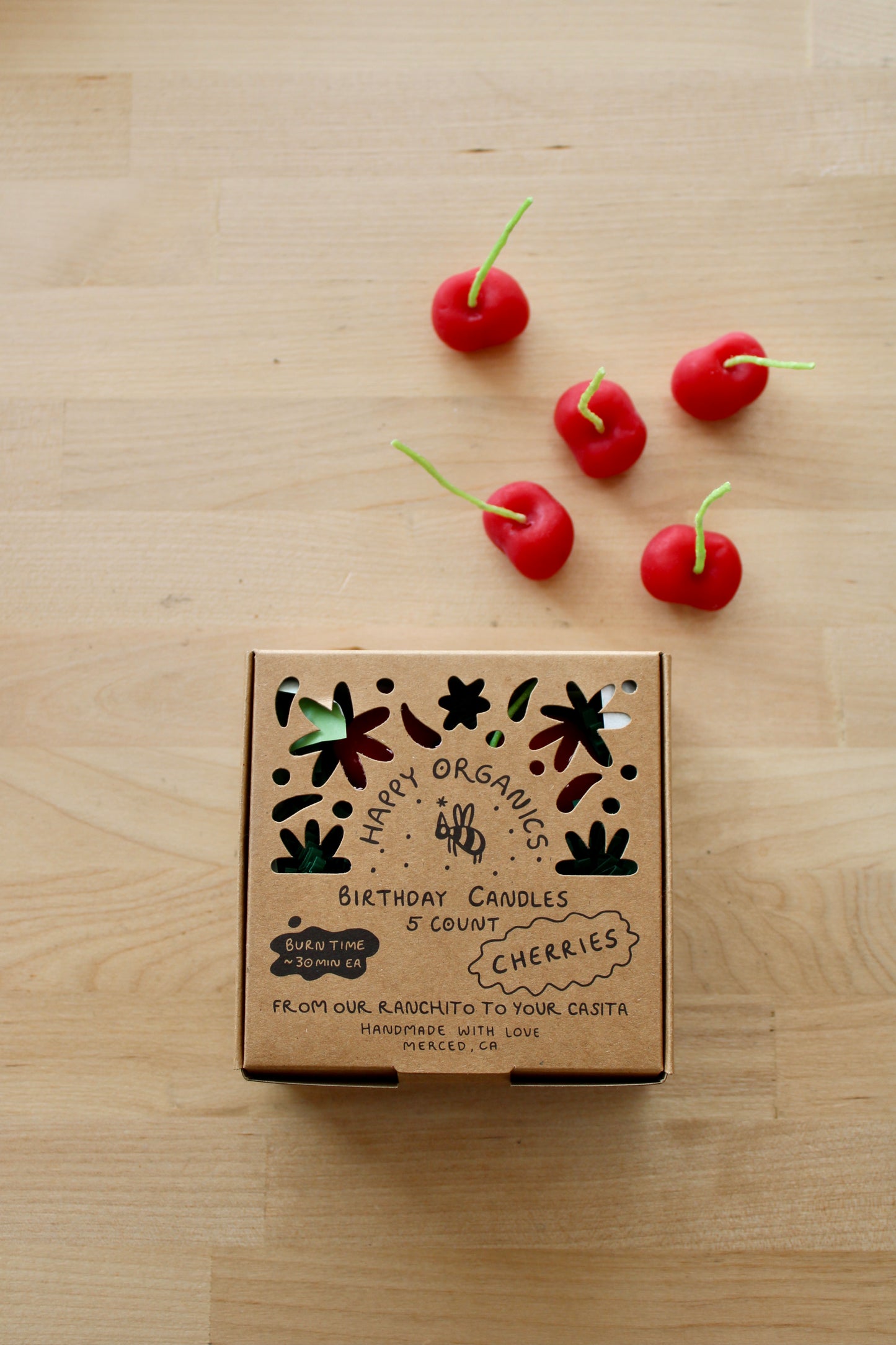 Cherry Birthday Candles - 5 pack