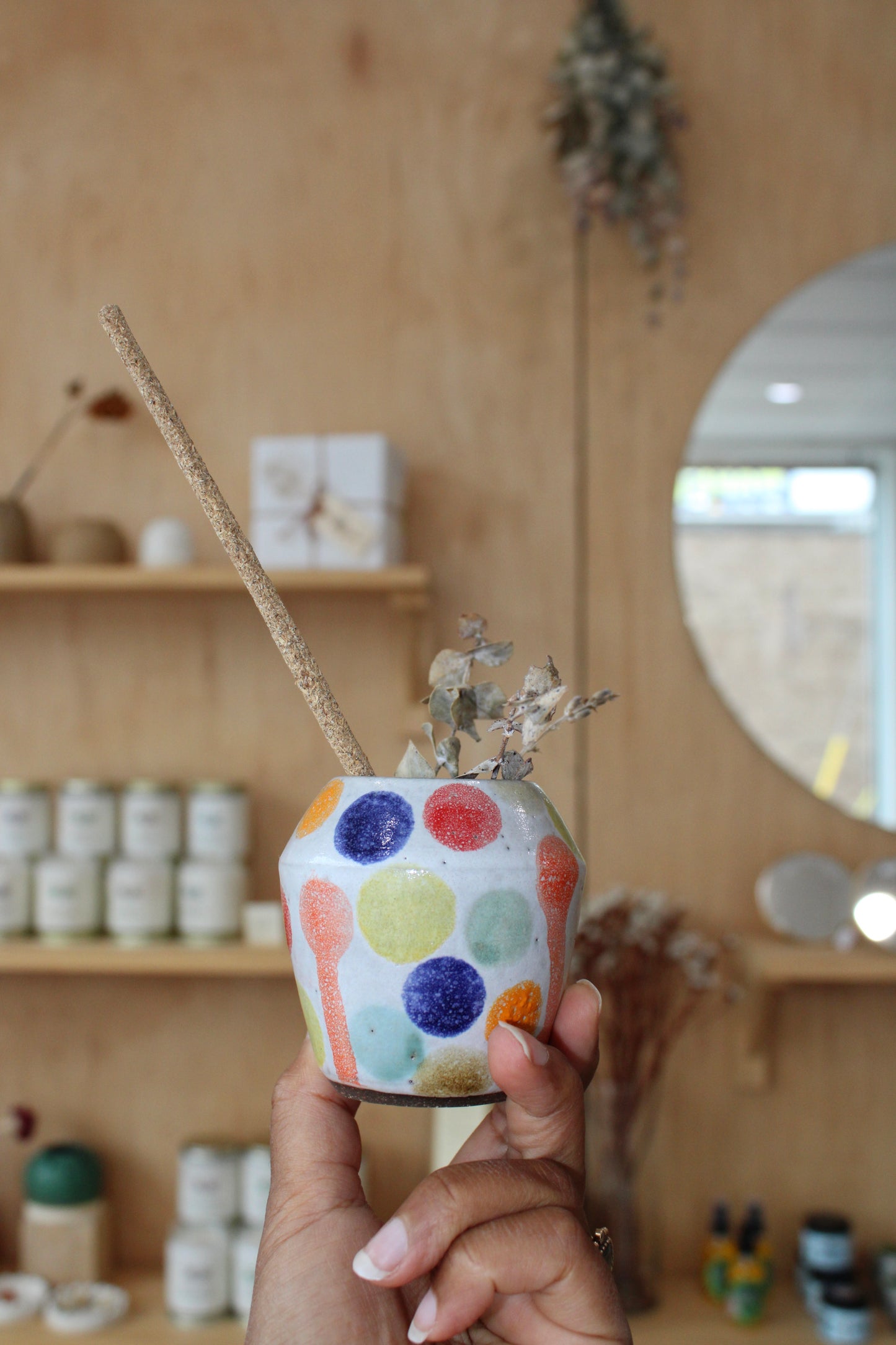Rainbow Dot Vase