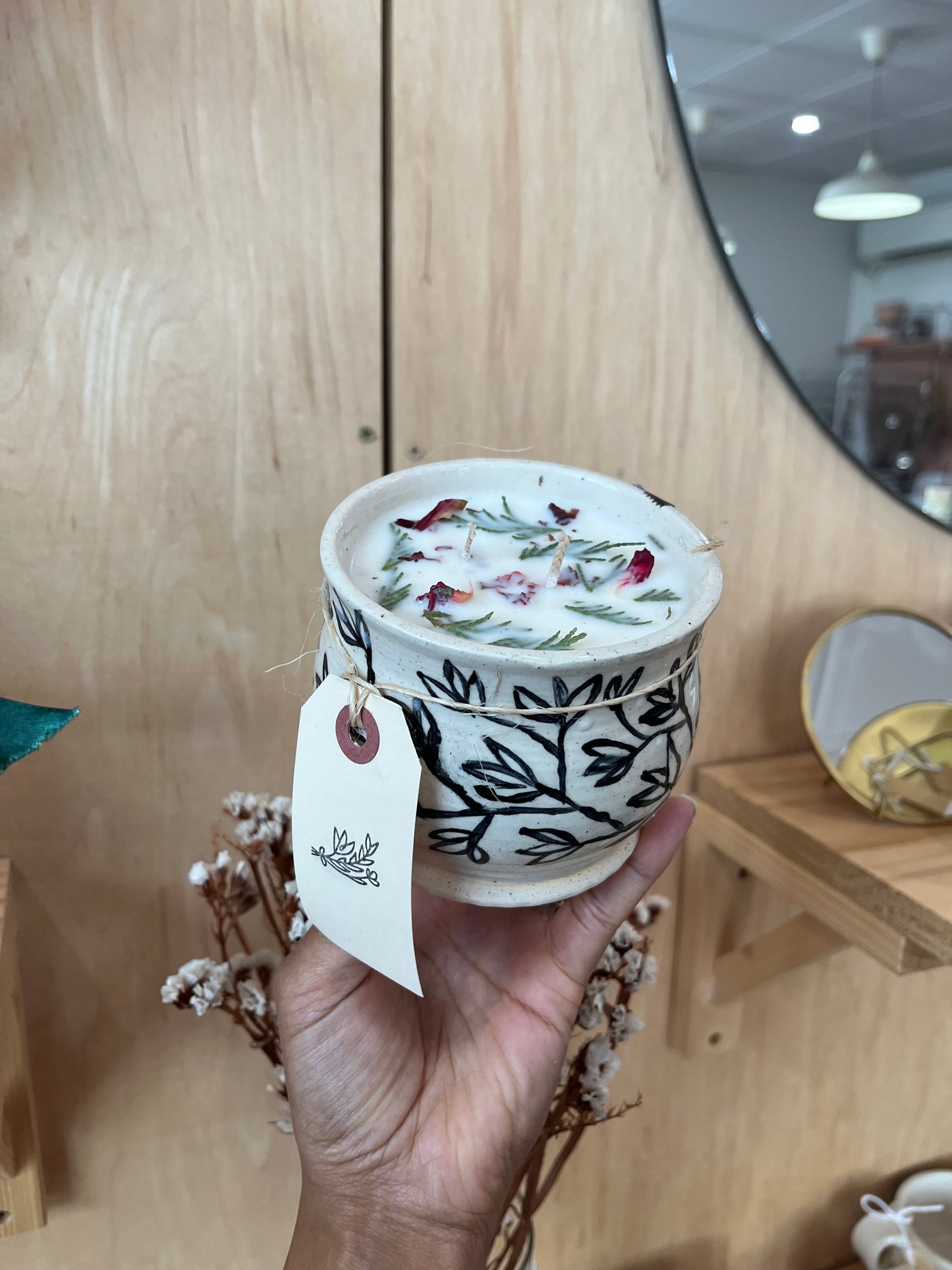 Fruitful Ceramic Pomegranate Candle