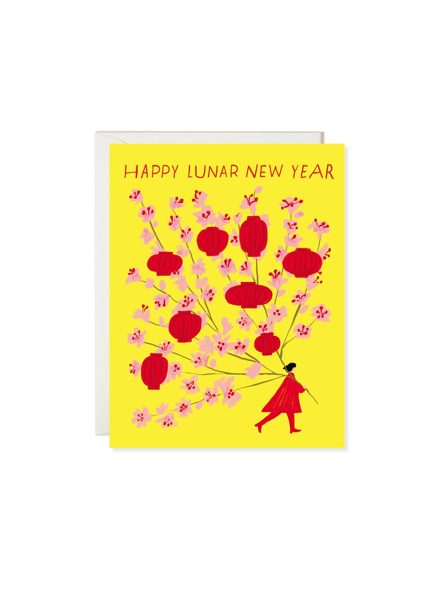 Lantern Blossoms Lunar New Year Greeting Card