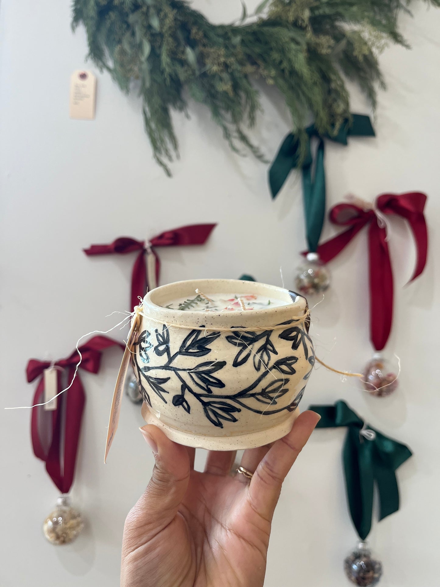 Fruitful Ceramic Pomegranate Candle
