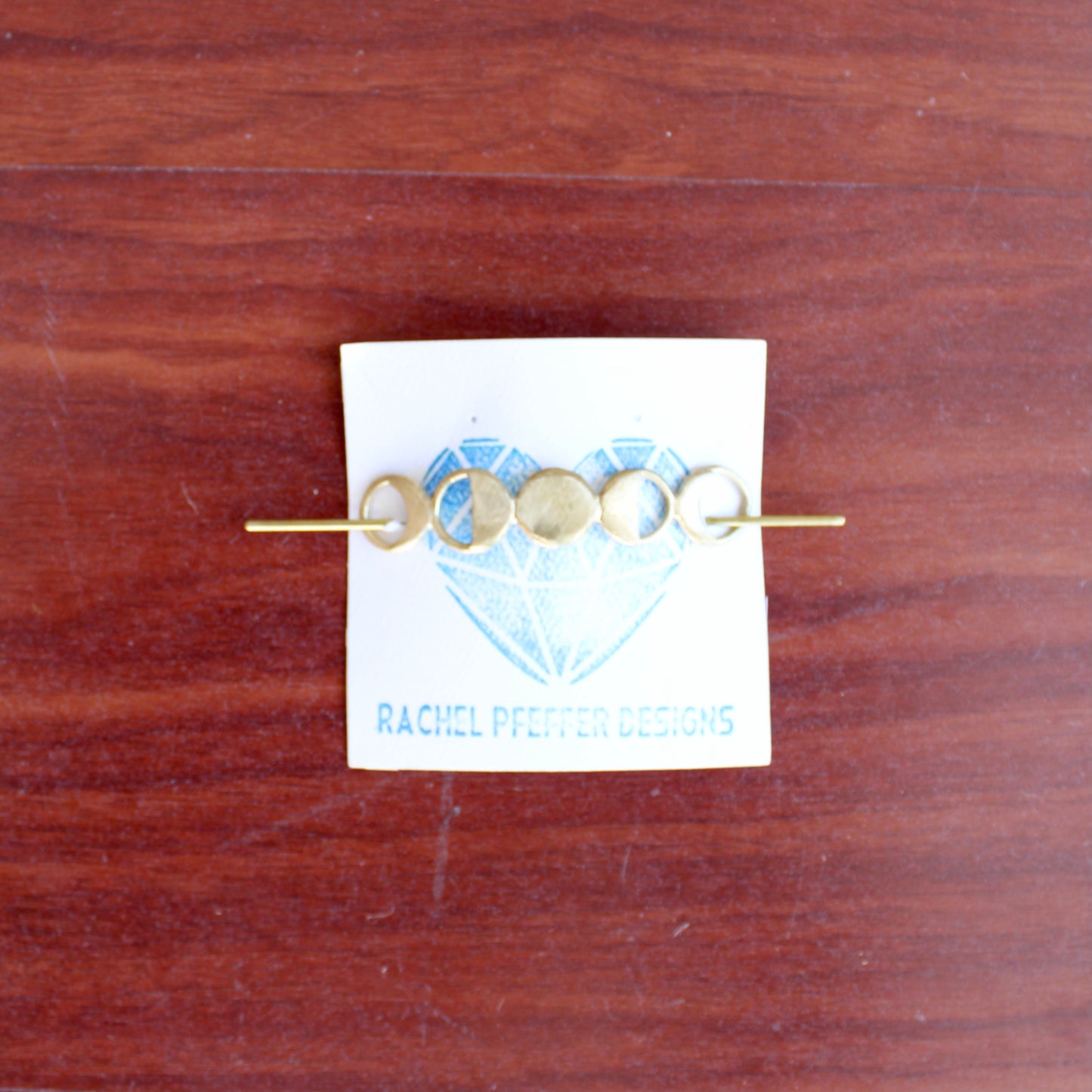 Moon Phases Brass Hair Pin