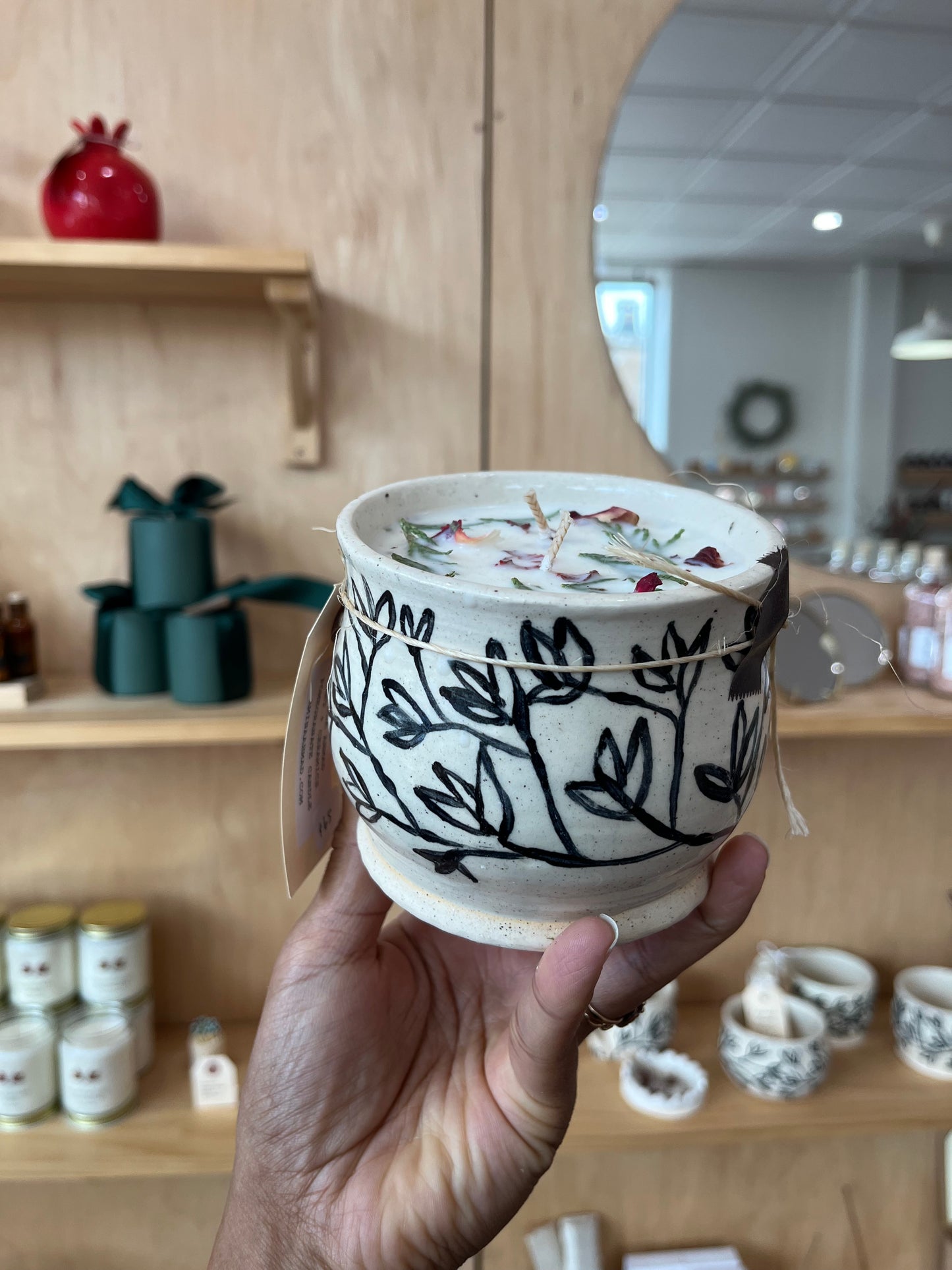 Fruitful Ceramic Pomegranate Candle