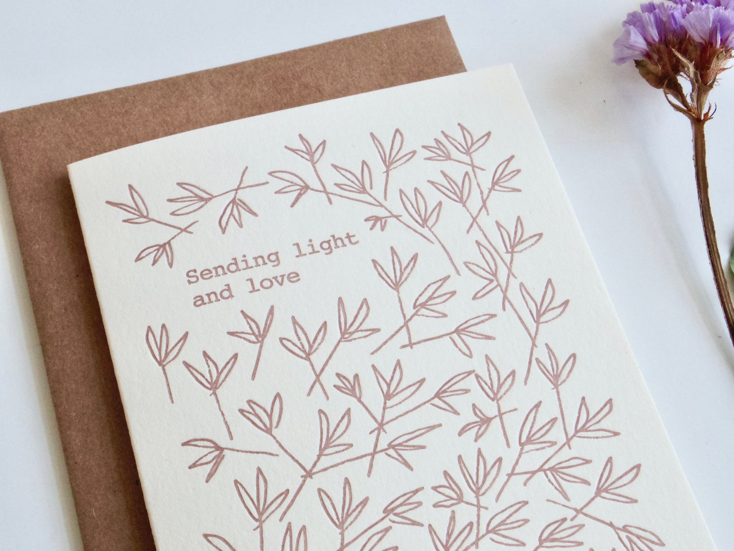 Sending Light and Love Letterpress Greeting Card