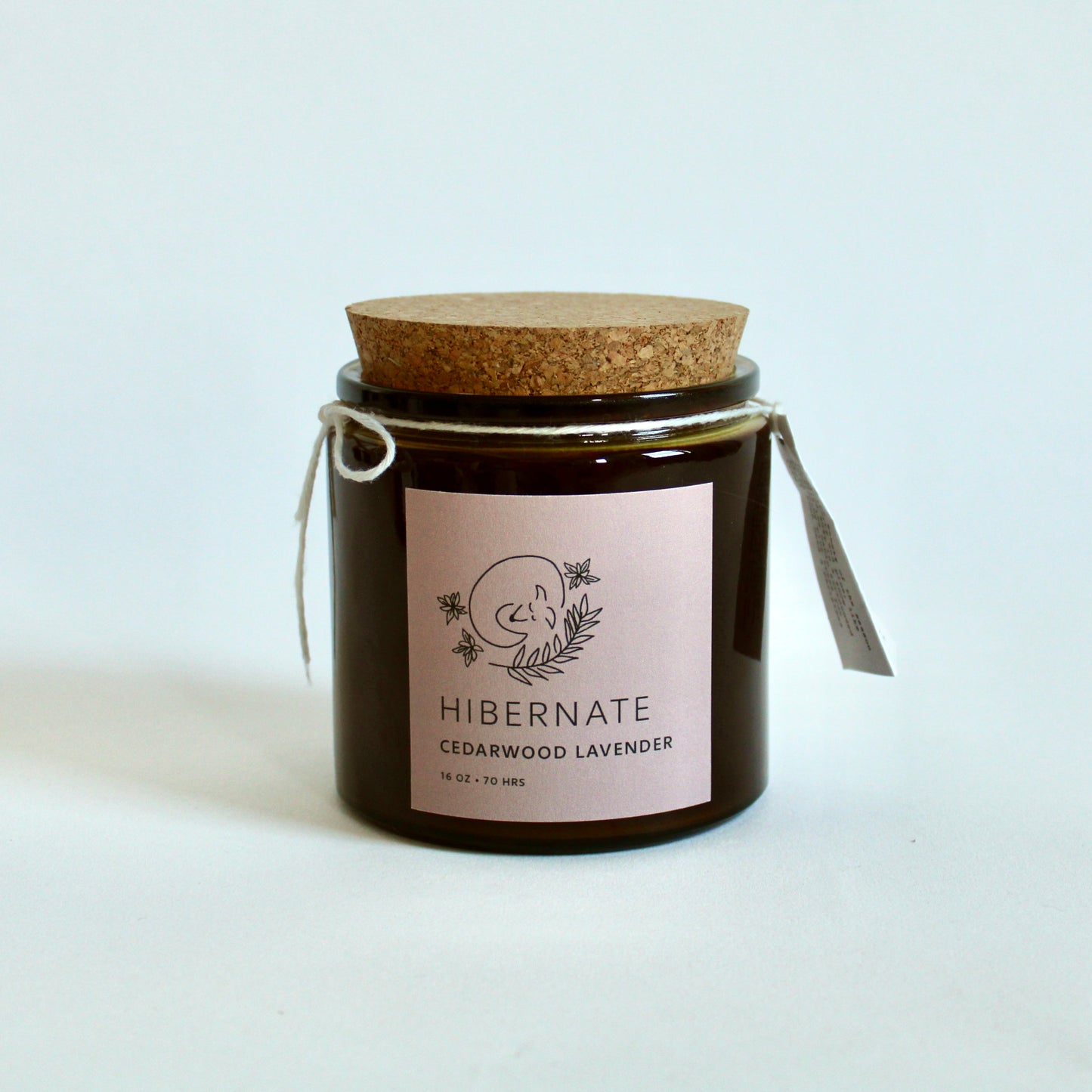 Hibernate Cedarwood Lavender Soy Wax Candle - 16 oz Amber Apothecary Jar