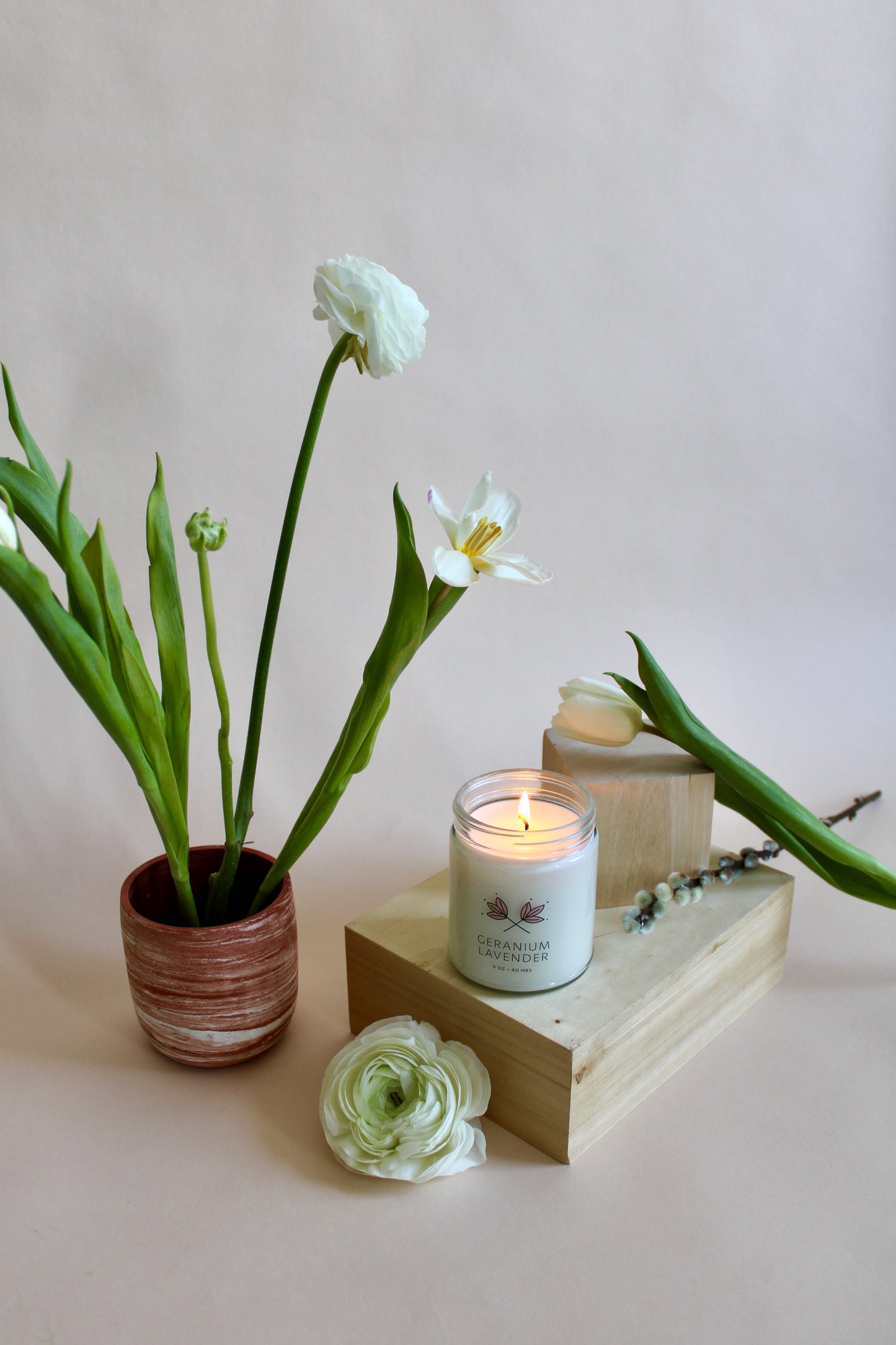 Geranium Lavender Soy Wax Candle