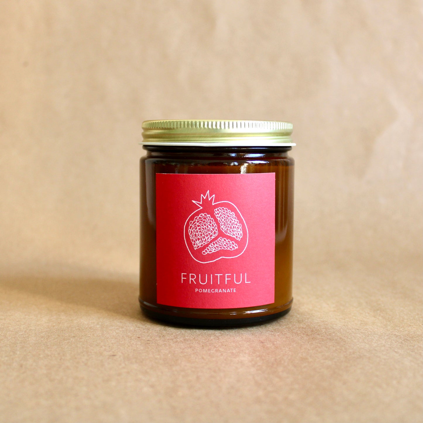 Fruitful Pomegranate Soy Wax Candle - 9 oz Amber Jar