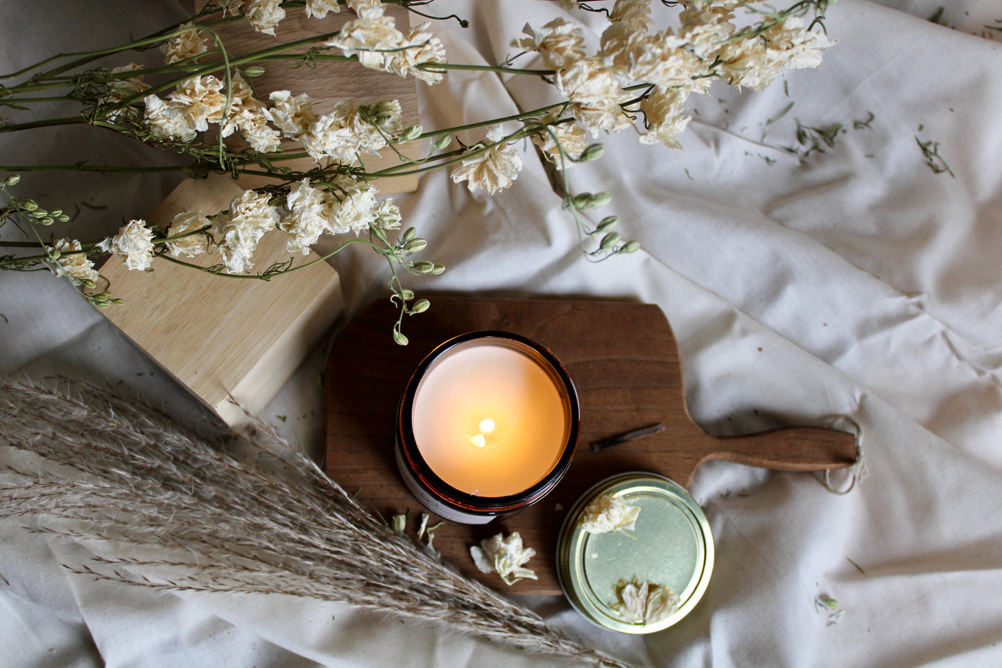 Nostalgia Amber Vanilla Soy Wax Candle - Amber Jar