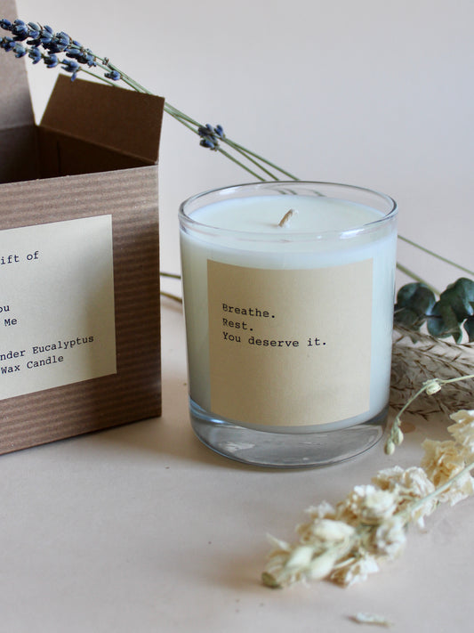 Gift Scentiment Custom Typewriter Note Candle