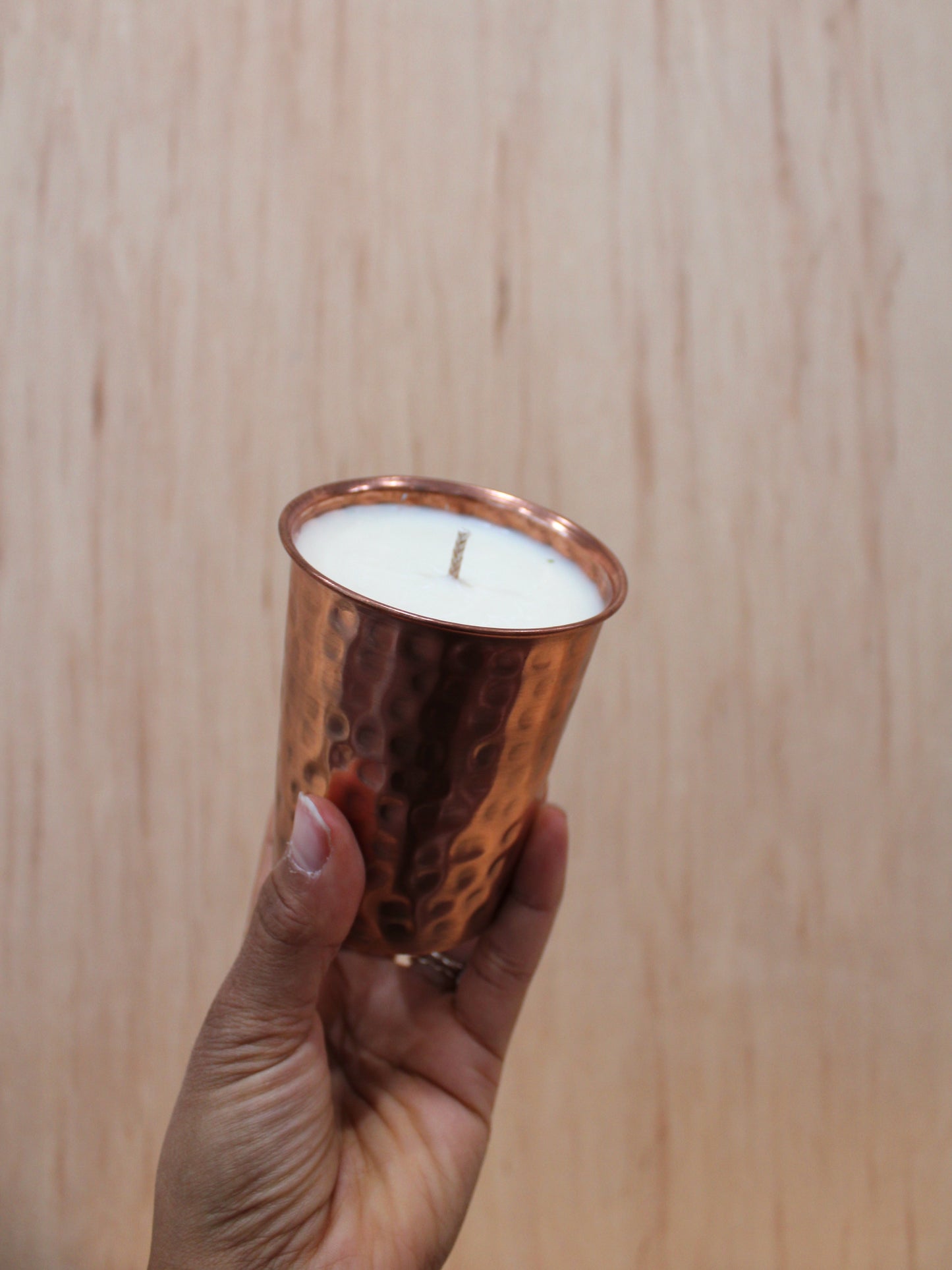 Copper Cinnamon Spice Soy Wax Candle - 8 oz Copper Vessel