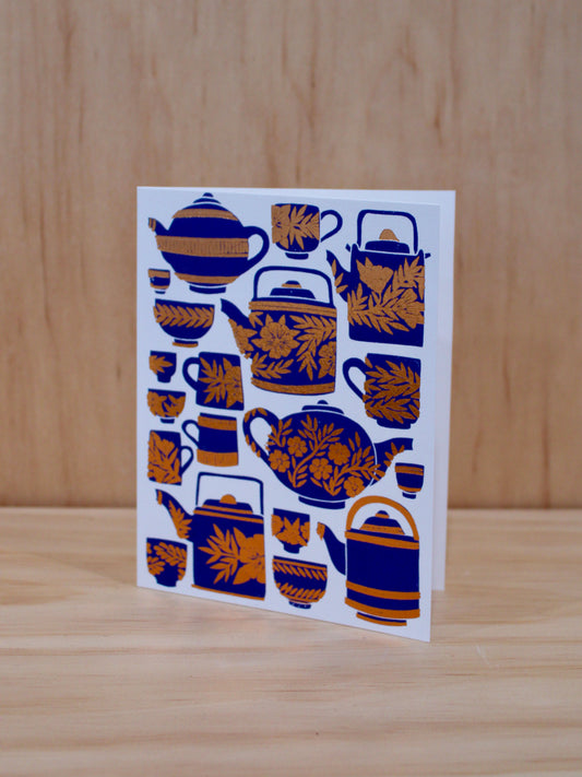 Copper Foil Tea Greeting Card