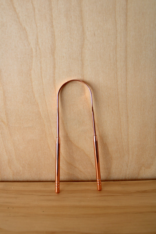 Rose Gold Stainless Steel Ayurvedic Tongue Scraper