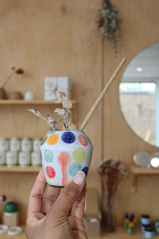 Rainbow Dot Vase