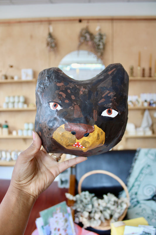 Bear Head Paper Mache Taxidermy