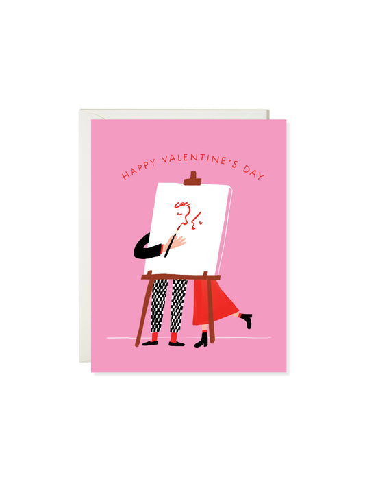 Valentine's Day Kiss Painting Greeting Card