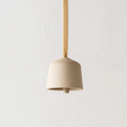 Minimal Raw Stoneware Bell Ornament