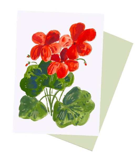 Illustrated Geranium Notecard
