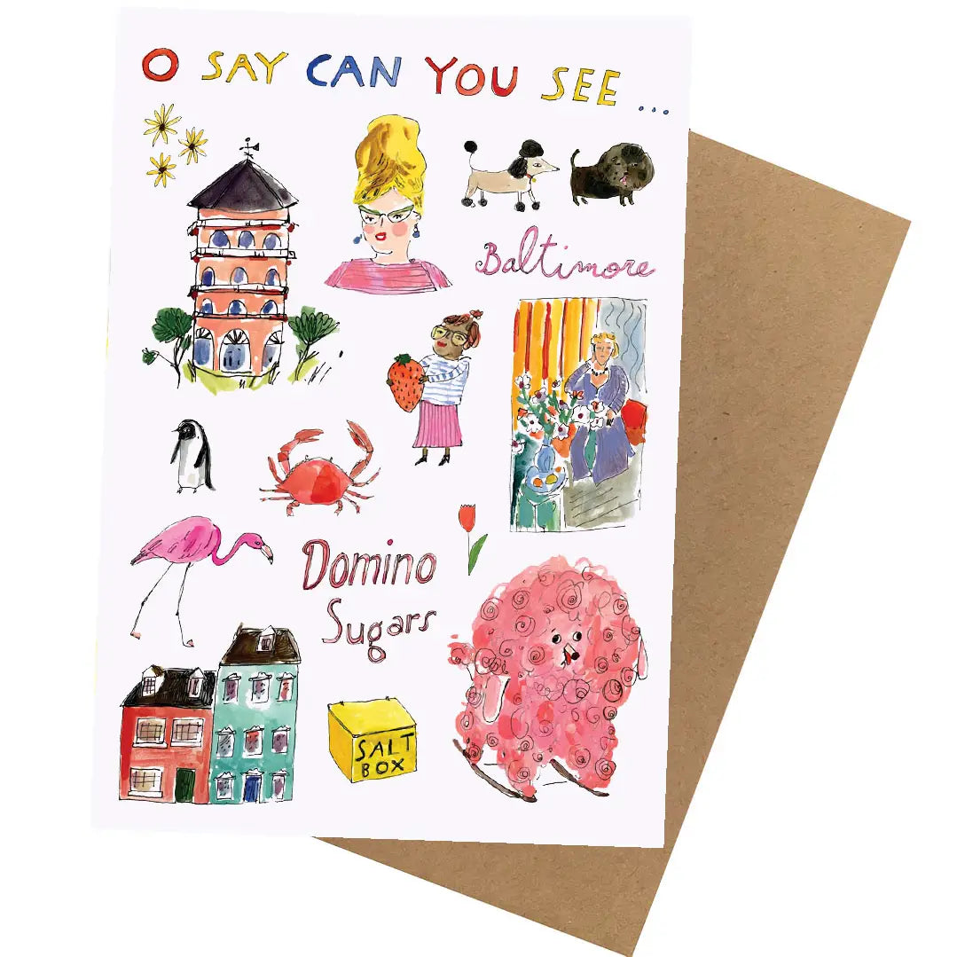 O Say Can You See Baltimore Blank Greeting Card