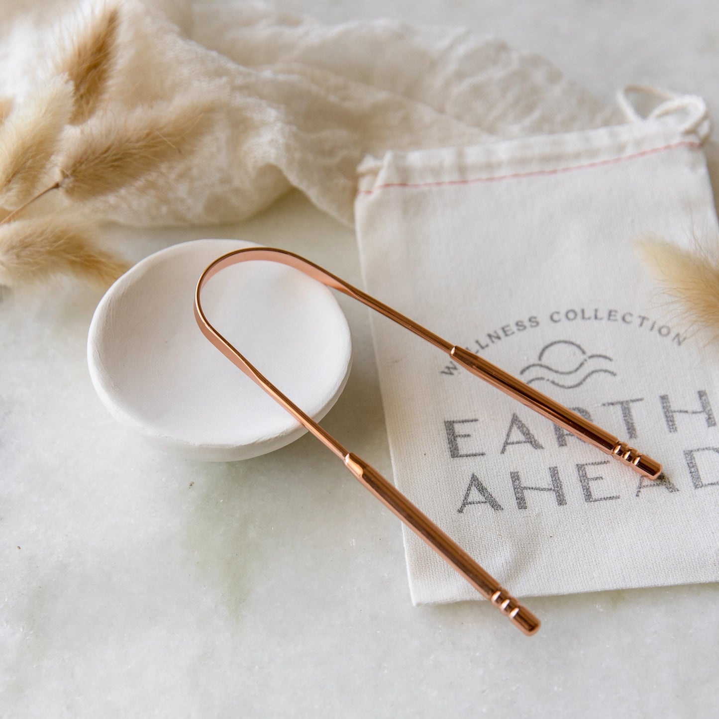Rose Gold Stainless Steel Ayurvedic Tongue Scraper