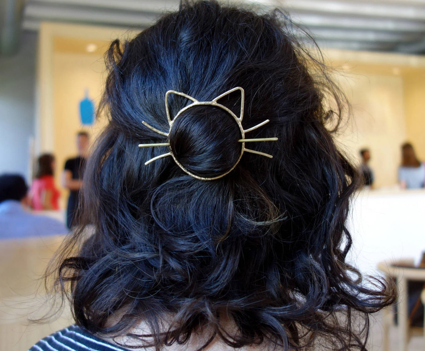 Cat Brass Hair Pin